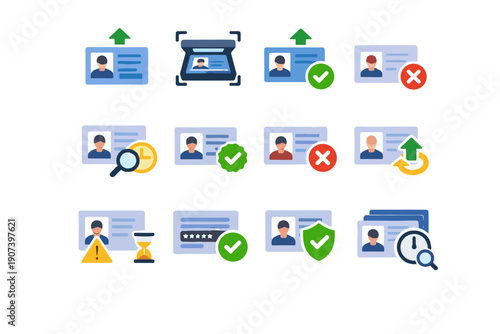 Verification rejected icon masked document icons failed vector data approved under uploaded
