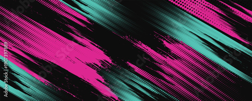 Car sticker wrap banner abstract sporty lines pink blue greenish grunge color combination brush storm thunder modern pattern racing motorsport.