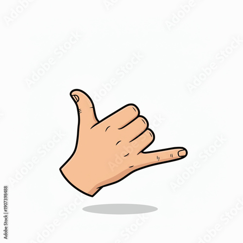 Hand gesture showing hang loose sign with thumb and pinky extended