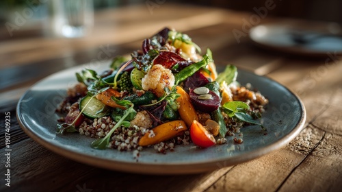 Luxury Vegan Dish with Separated Fresh Ingredients