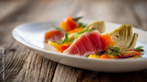 Luxury Vegan Dish with Separated Fresh Ingredients
