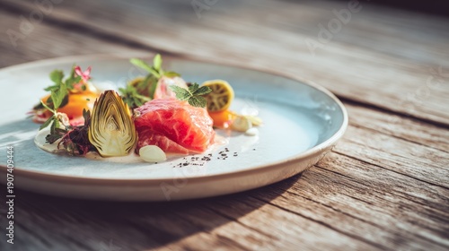 Luxury Vegan Dish with Separated Fresh Ingredients