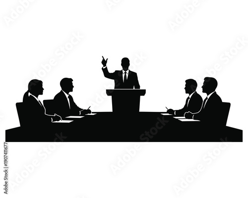 Businessman giving a presentation to a board of directors