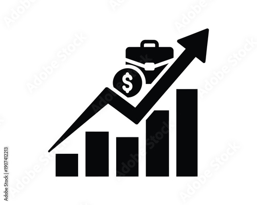 Financial growth and investment success concept