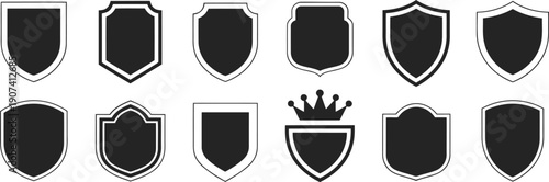 Shield icon set Vector