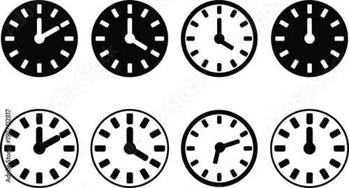 Minimal clock icon set Vector