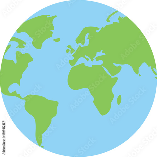 Earth icon. Planet color symbol. Globe sign