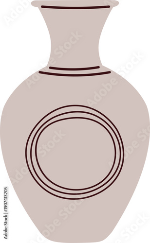 Elegant porcelain vase. Decorative antique amphora icon