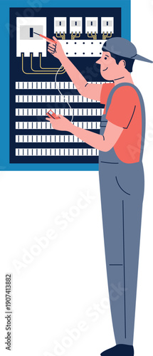 Electric repair worker. Power wiring service technician