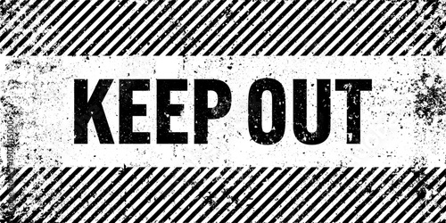 Warning sign with black diagonal lines. Attention, danger or caution symbol. Construction site signage, road safety notice, hazard banner, security alert shield. Vector illustration