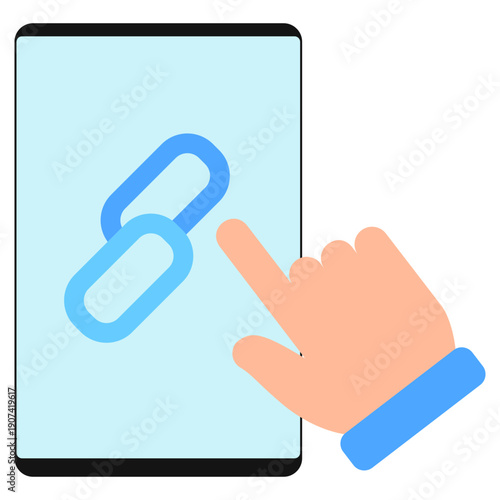 Link Flat Color Icon, Mini Illustration For Modern Concept, Ui, Ux Web And App Development. Related To Seo And Online Marketing.