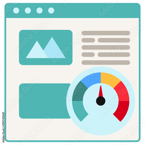 Performance Flat Color Icon, Mini Illustration For Modern Concept, Ui, Ux Web And App Development. Related To Seo And Online Marketing.