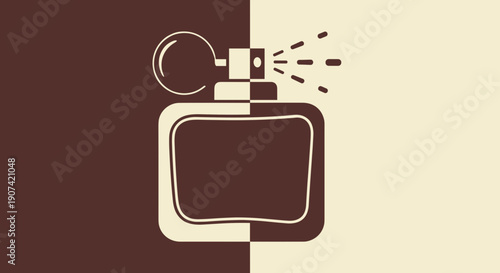 Perfume Bottle Spraying Fragrance Illustration.