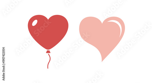 Red and Pink Heart Shaped Balloons.