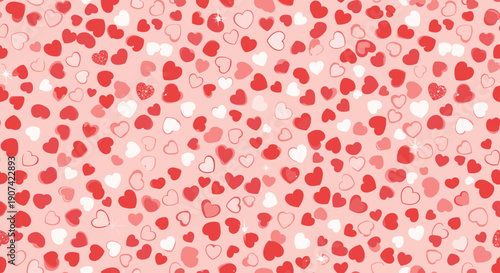 Red and Pink Heart Shapes Pattern.
