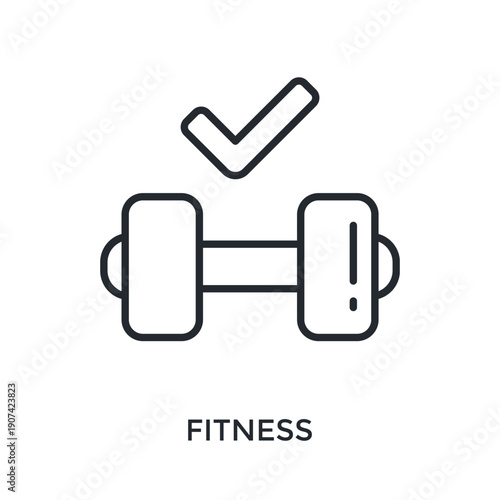 Fitness Icon Outline Style. Vector Illustration For Graphic Design
