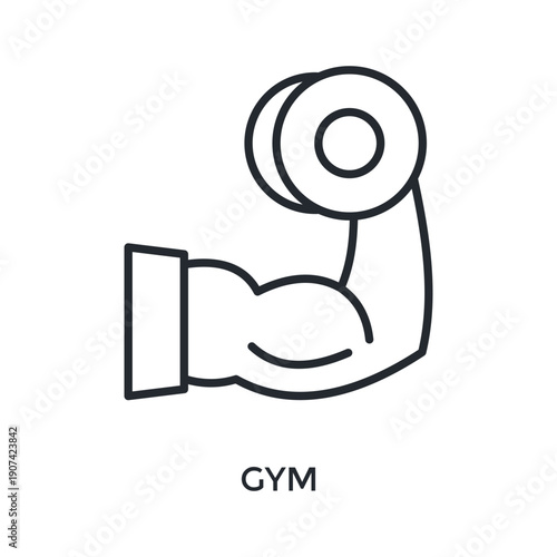 Gym Icon Outline Style. Vector Illustration For Graphic Design