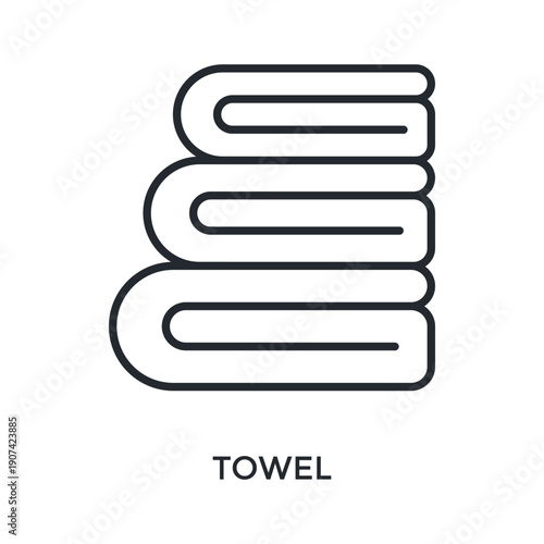 Towel Icon Outline Style. Vector Illustration For Graphic Design