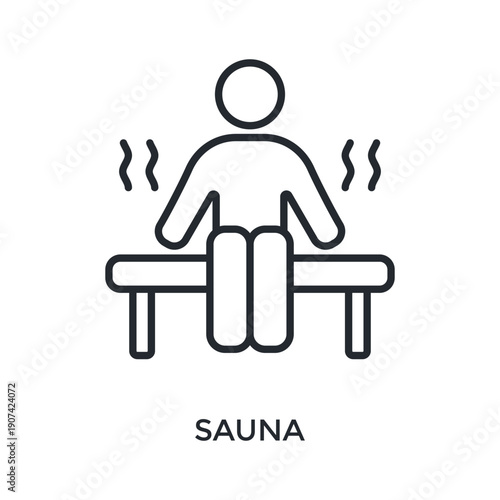 Sauna Icon Outline Style. Vector Illustration For Graphic Design