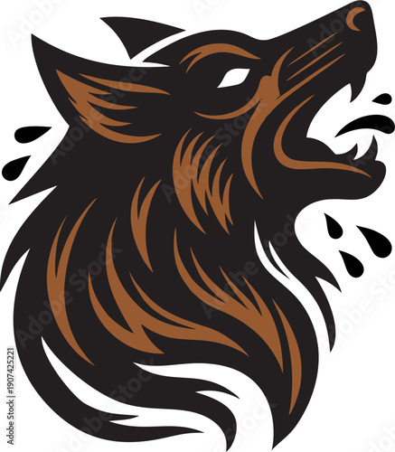 Howling Wolf Tattoo Symbol.eps