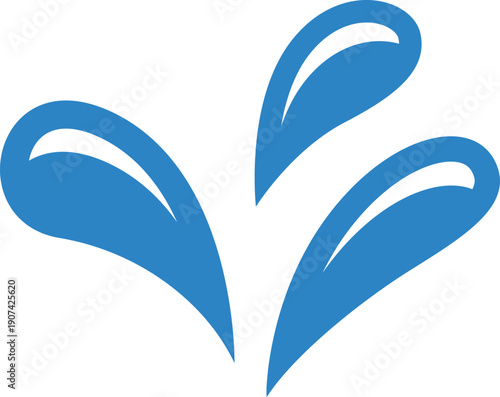Water droplet splash. Aqua motion blue symbol