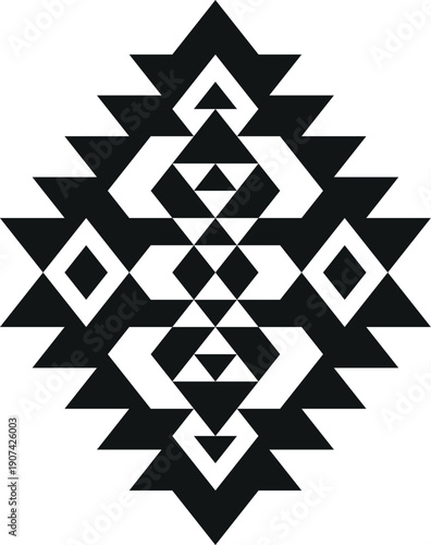 Ethnic ornament in geometric shape style. Boho motif