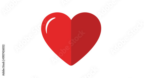 Red Heart Icon Symbol Love Emotion.