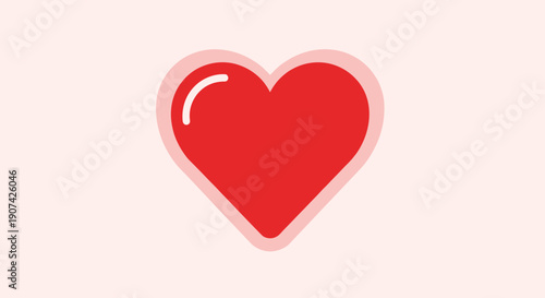 Red Heart Icon with Glossy Finish.