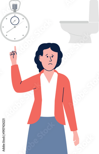 Frequent urination medical illustration. Female health symptom