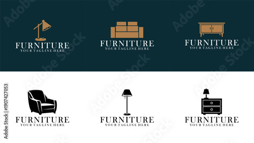 Furniture Store and Home Living Logo Set