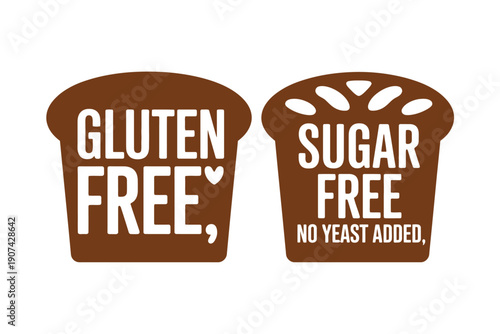 Gluten Free Brown Bread Slice Graphic Design