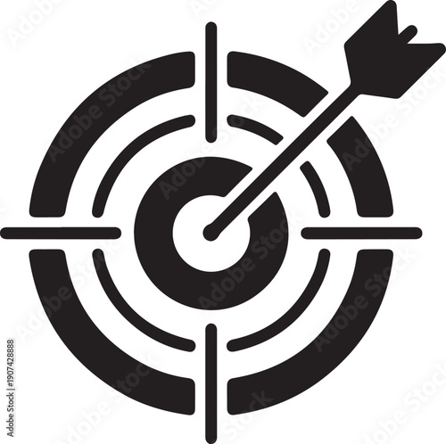 Bullseye target with arrow hit