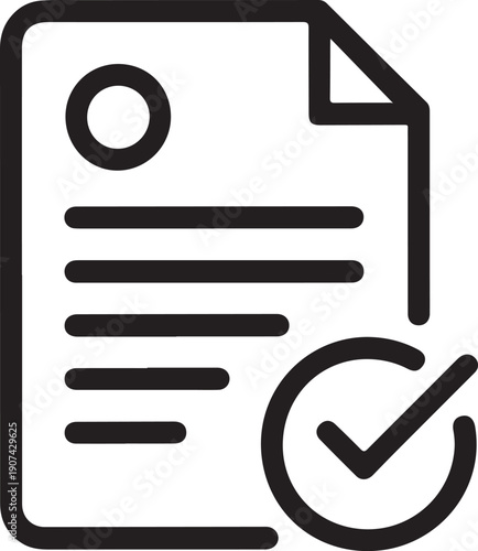 A simple icon of a document with a checkmark