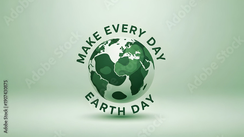 Wallpaper Mural Make Every Day Earth Day Globe Icon with Green Continents Torontodigital.ca