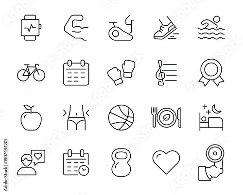 Healty Lifestyle icon set.