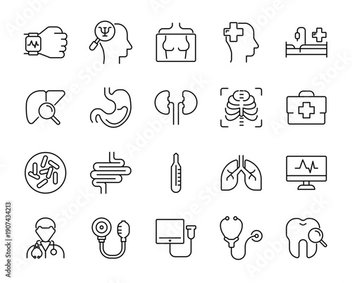 Health Checkup icon set.