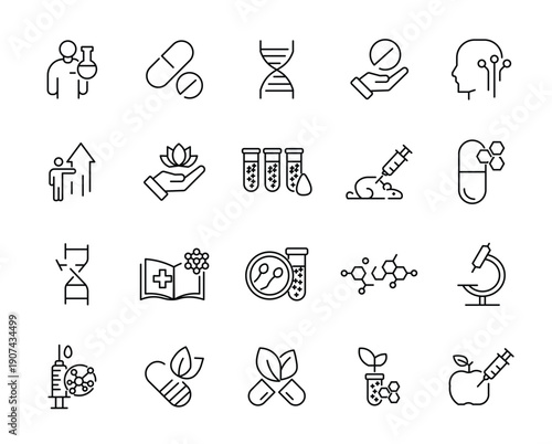 Medical Science icon set.