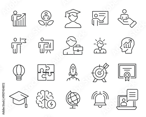 Personal Growth icon set.
