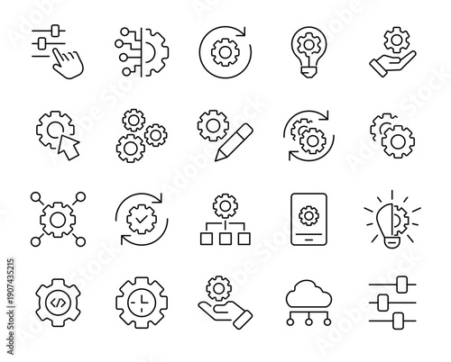Setting icon set.