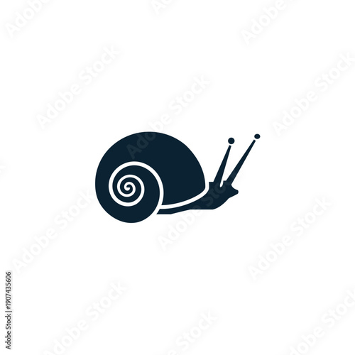Simple Snail Illustration with Shell Detail.
