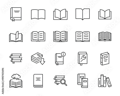 Book icon set.