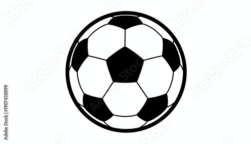Classic black and white soccer ball graphic illustration.