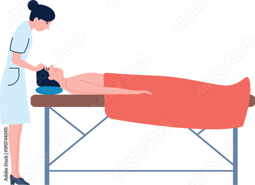 Medical massage procedure. Hospital healing treatment icon