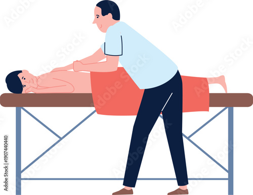 Physiotherapy concept. Alternative medicine treatment color icon