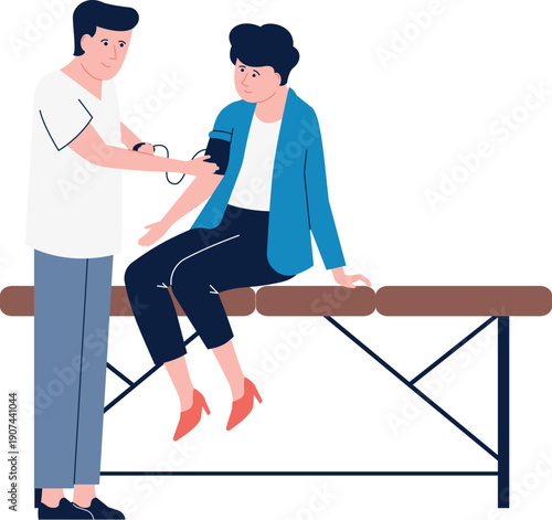 Blood pressure check up. Cardio health medical treatment