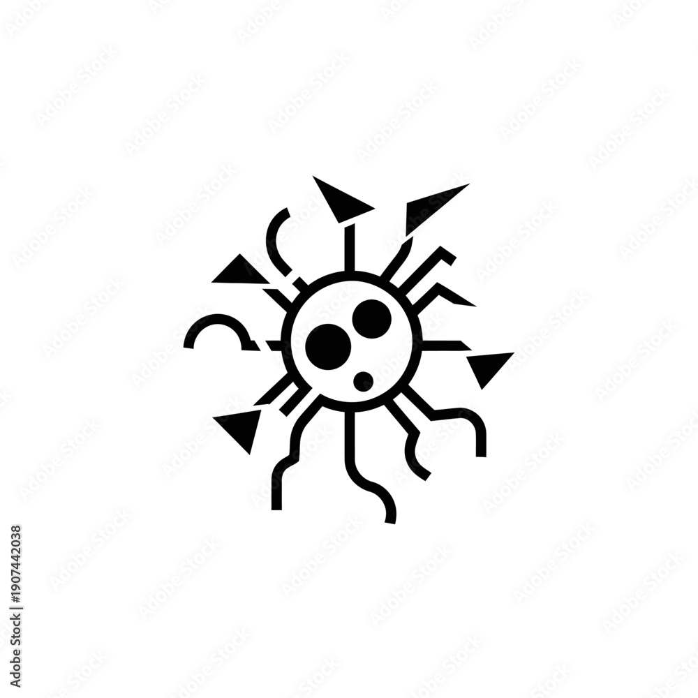 Fototapeta premium Abstract Virus Icon - Scientific Illustration