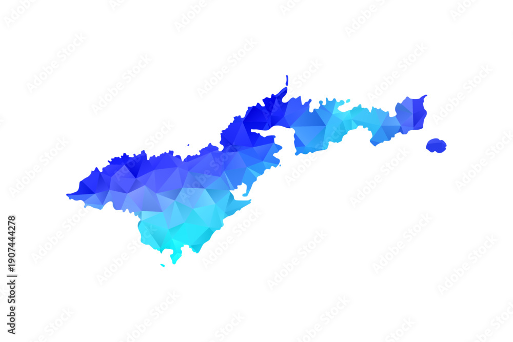 Obraz premium American Samoa map - Polygon Style Vector Illustration in Blue Gradient, Low Poly Geometric Design, Isolated on White Background, Perfect for Infographics, Education, and Modern Presentations.