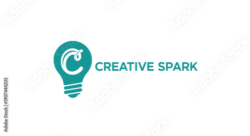 Creative Spark Logo with Lightbulb and Letter C.