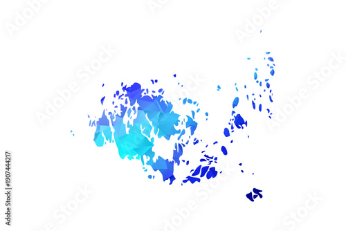 Aland Islands map - Polygon Style Vector Illustration in Blue Gradient, Low Poly Geometric Design, Isolated on White Background, Perfect for Infographics, Education, and Modern Presentations.