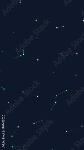 Stars Twinkling in Dark Night Sky with Constellations